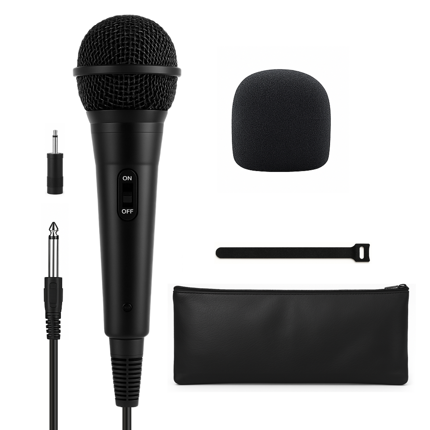 Dynamic Microphone for Singing with Adjustable Mic Stand and Carry Case
