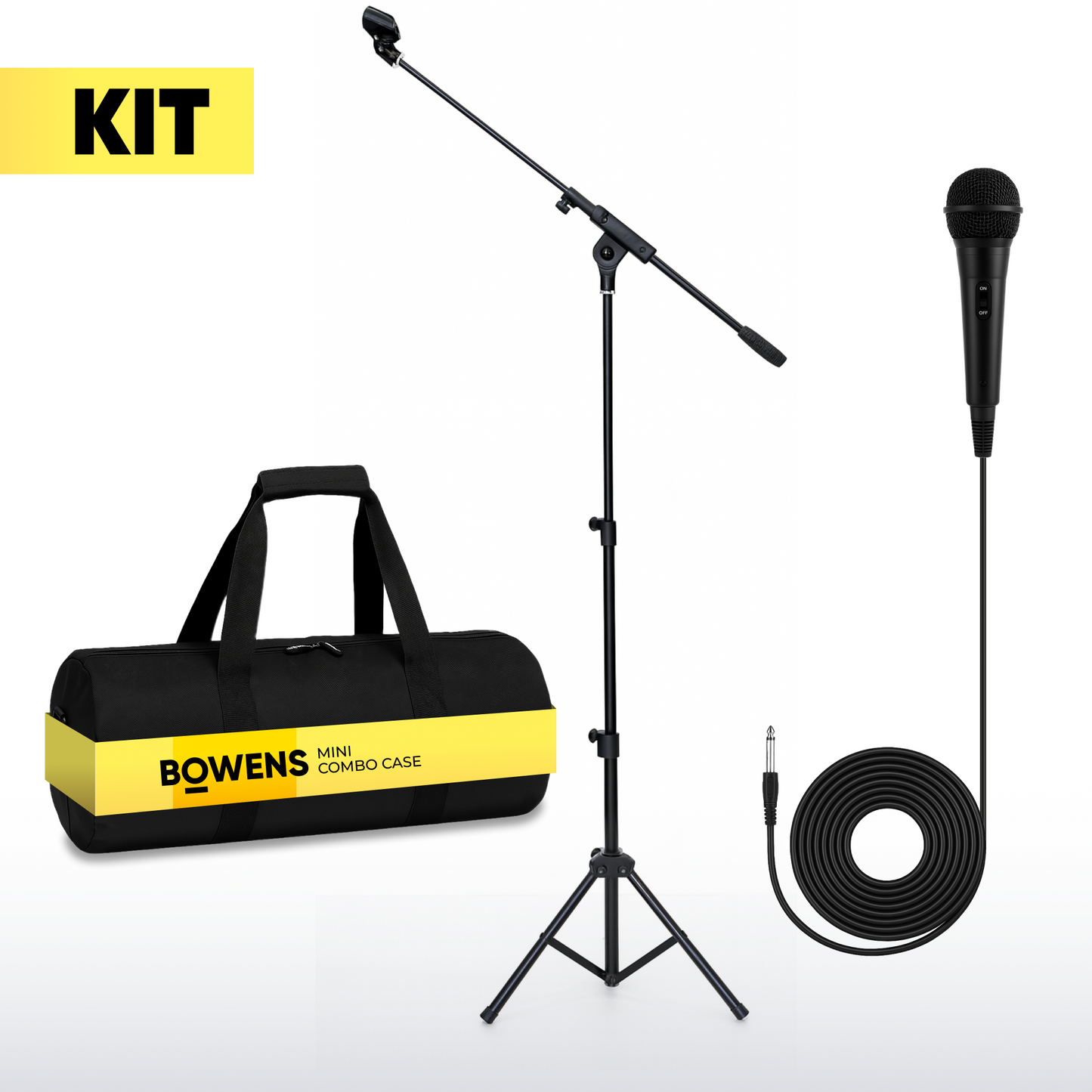 Dynamic Microphone for Singing with Adjustable Mic Stand and Carry Case