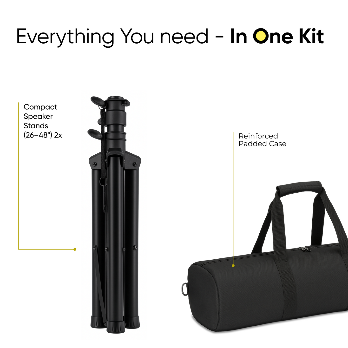 Speaker Stands Pair with Padded Carry Case