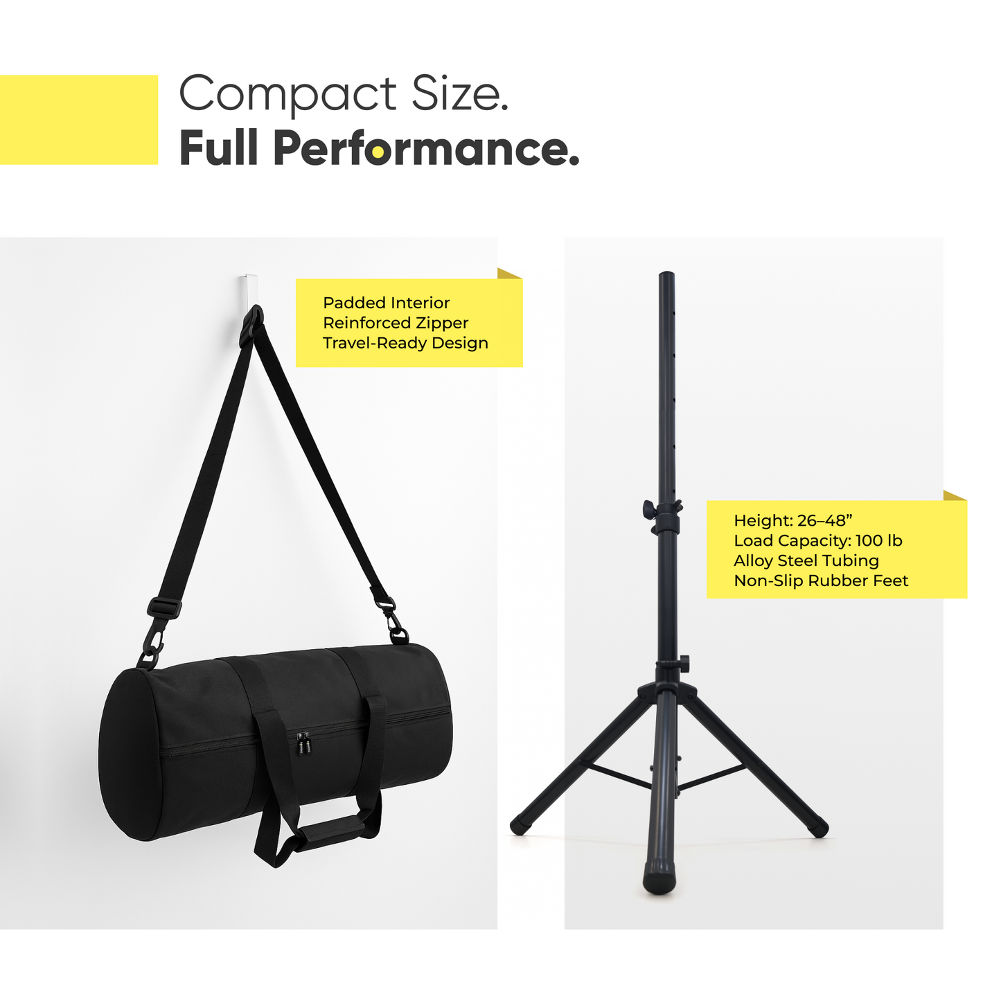 Speaker Stands Pair with Padded Carry Case