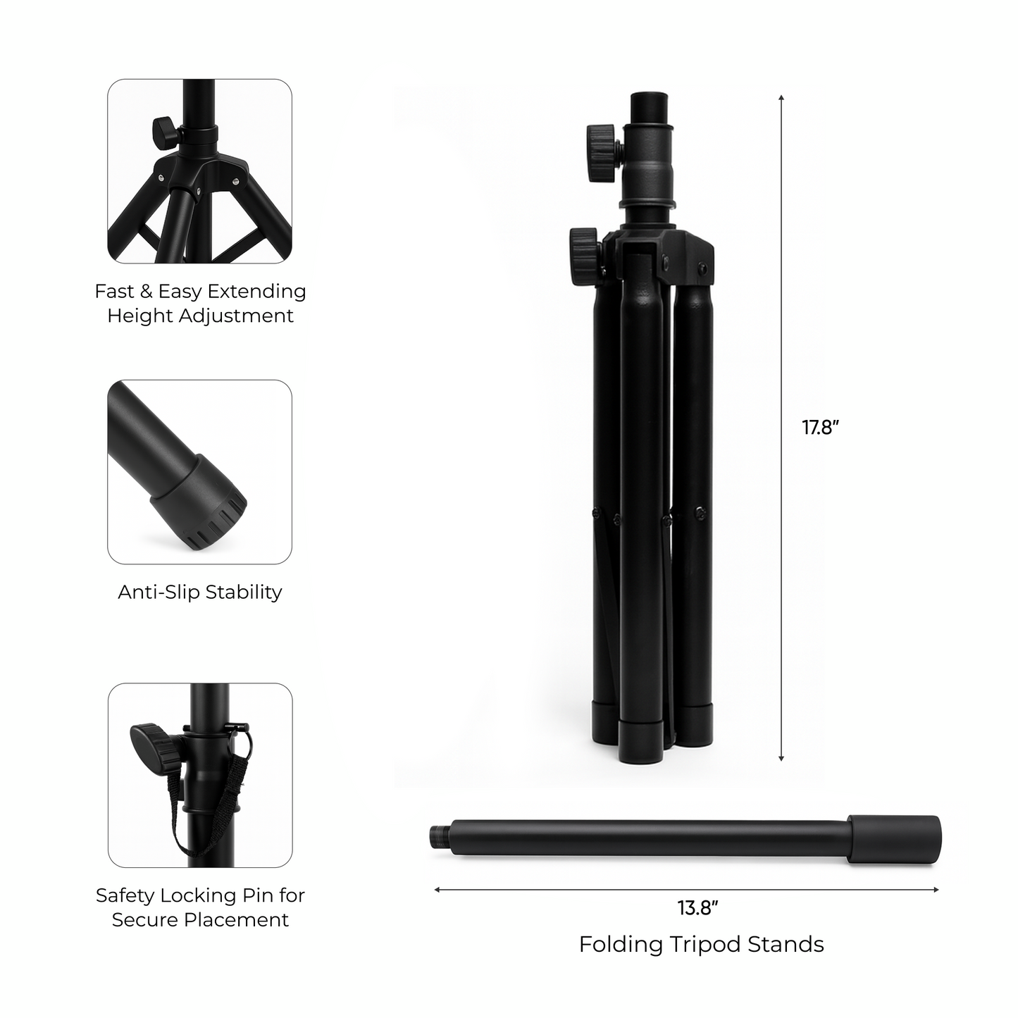 Speaker Stands Pair with Carry Case