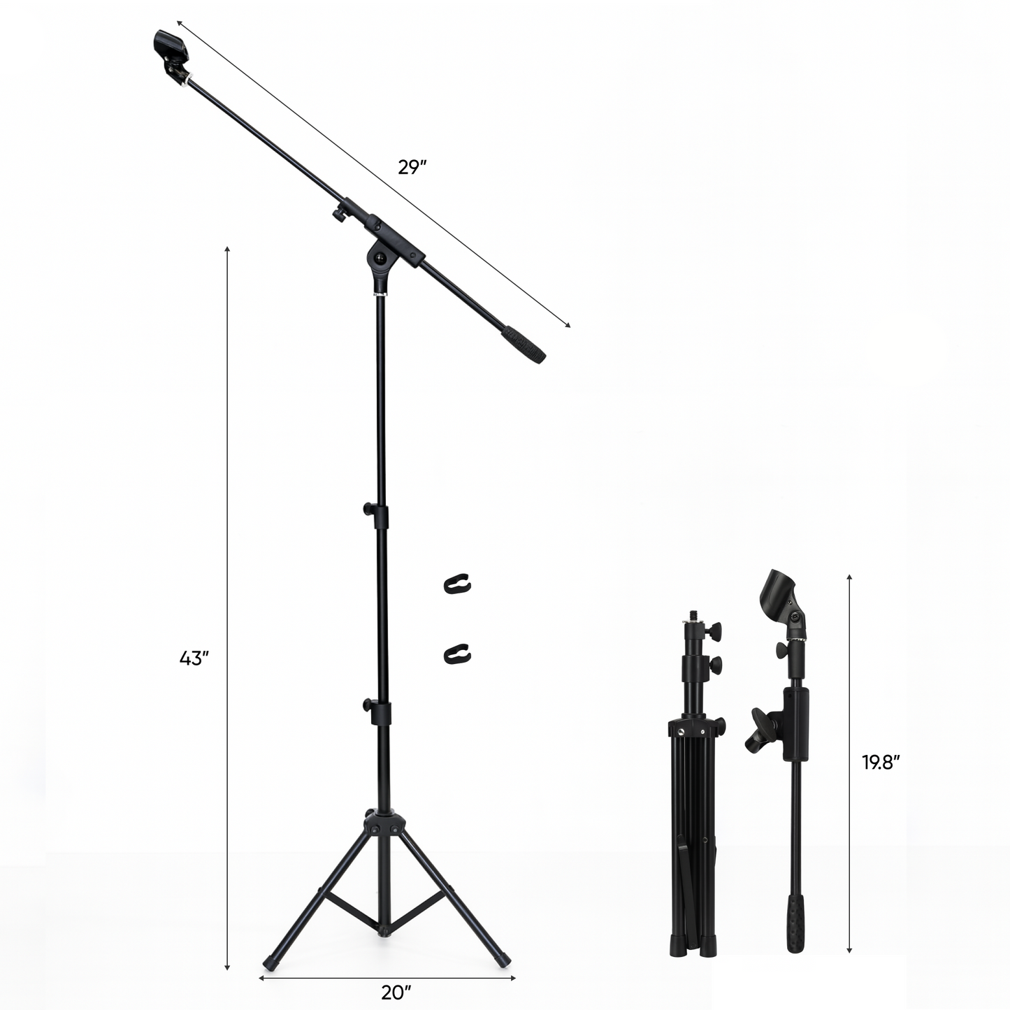 PA Speaker Stands Pair with Compact Microphone Stand and Carry Case
