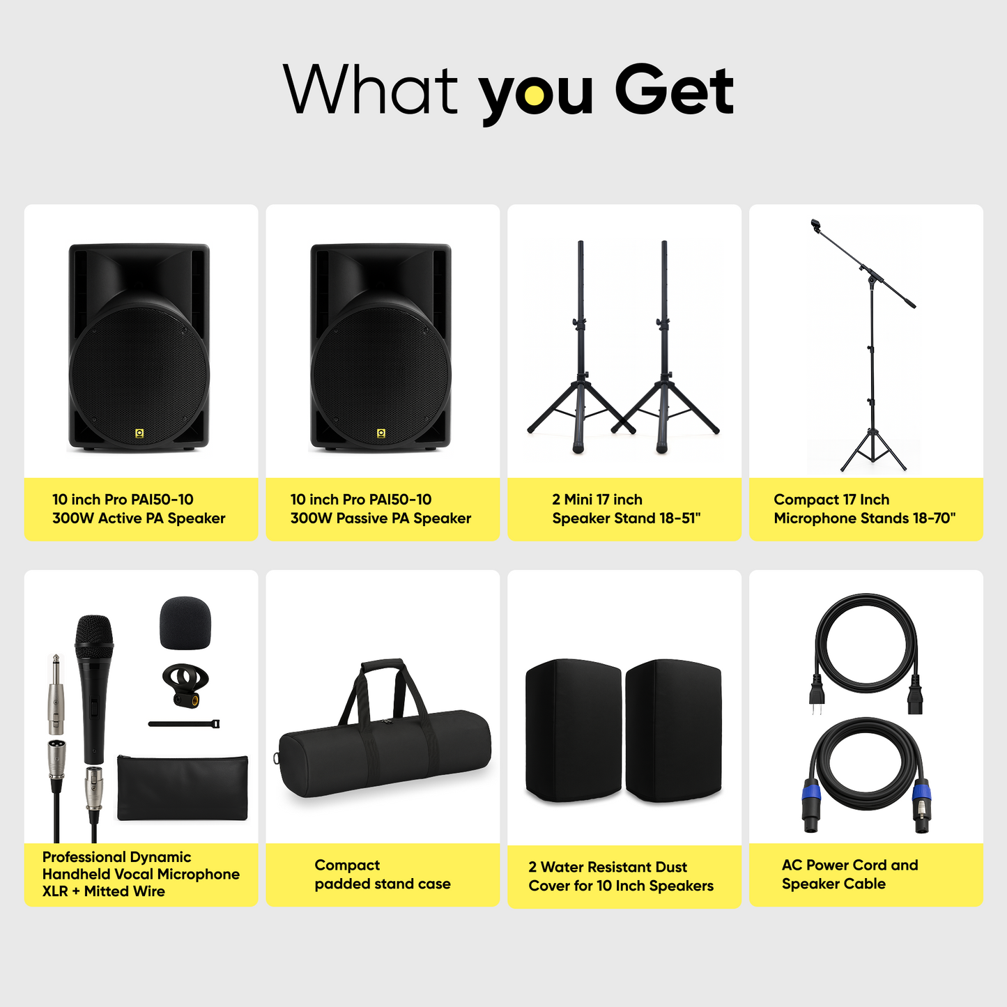 10 Inch 300W PA System with XLR Microphone and Carry Case