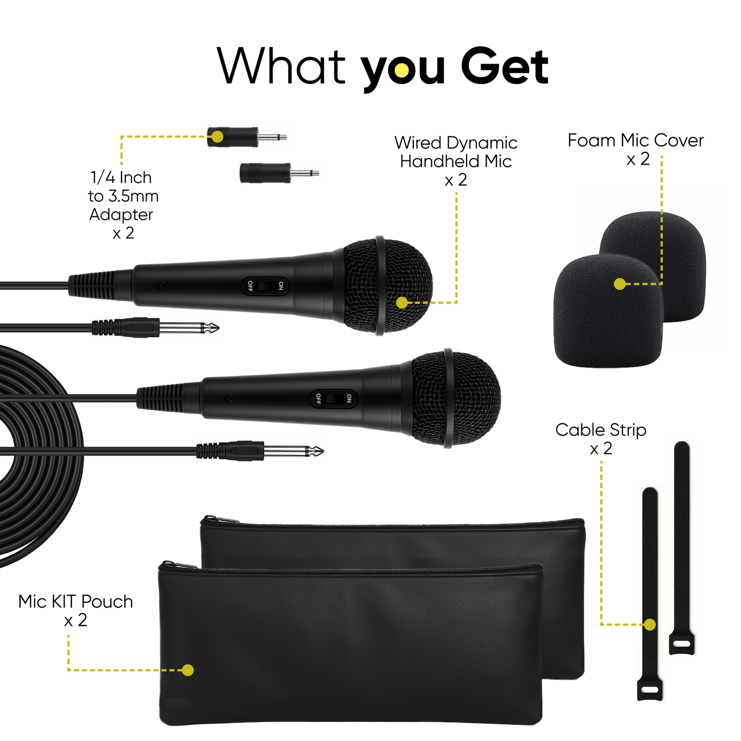 2 Pack Wired Microphone