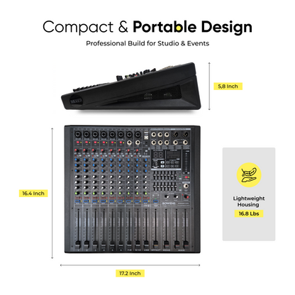 10 Channel 650W X2 Powered Pro Mixer