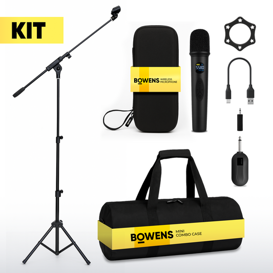 Wireless Microphones and Mic Stand with Carry Case