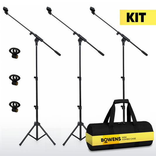 Compact Mic Stand Set of 3 With Case