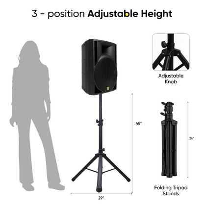 Speaker Stands Pair with Padded Carry Case